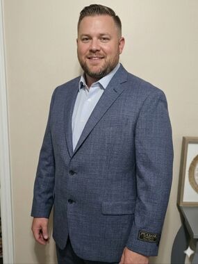 Jos. A. Bank Traveler Collection Suit Jacket 100% Wool Mid-Blue Size 42 Long